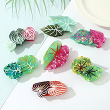 Load image into Gallery viewer, Vibrant Tropical Leaf-Shaped Botanical Hair Claw Clips: 3Leaves