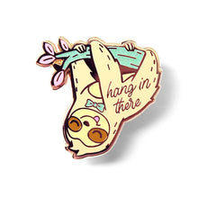 Load image into Gallery viewer, Hang in There Upside Down Sloth Enamel Pin, father's day