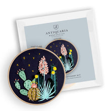 Load image into Gallery viewer, Night Cactus Premium Embroidery Kit, 6 inch