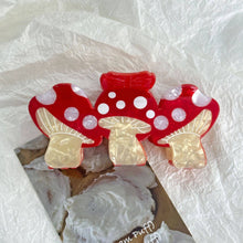 Load image into Gallery viewer, Creative Colorful Triple Mushroom Large Hair Claws: Red