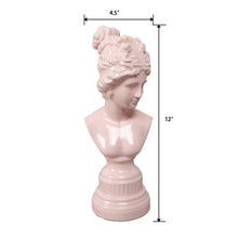 Load image into Gallery viewer, 12" Pink Ceramic Goddess Bust – Modern Classic Home Decor