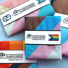 Load image into Gallery viewer, Progress LGBTQ+ Pride Flag: (L) 3ft x 5ft Double-Sided with Grommets