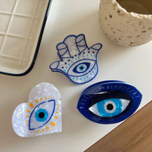Load image into Gallery viewer, Hamsa Hand & Heart Evil Eye Design Hair Clip: Eye