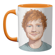 Load image into Gallery viewer, Mugs 'Ed Portrait' by David Bond: Mug Colour Inner & Handle 11oz - Orange
