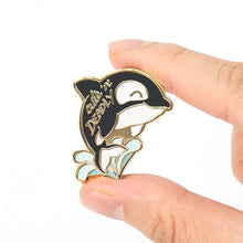 Load image into Gallery viewer, Cute n Deadly Orca Killer Whale Enamel Pin, father's day