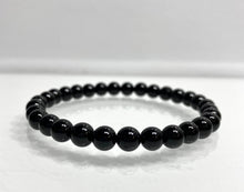 Load image into Gallery viewer, Natural Black Tourmaline 6mm 7.5” Crystal Bracelet