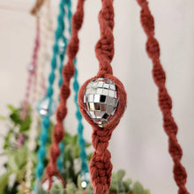 Load image into Gallery viewer, Macrame Disco Ball Plant Hanger, Handmade Boho Home Décor: All 5 Colors (1 each)