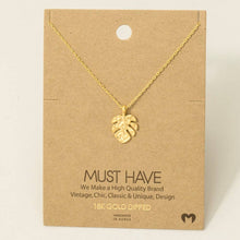 Load image into Gallery viewer, Hammered Monstera Leaf Pendant Necklace: R