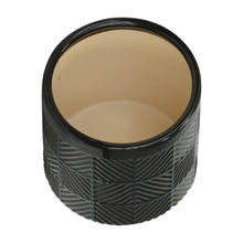 Load image into Gallery viewer, Plant Pot Set of 2 - Black Ceramic Textured Footed, 6/8 in.