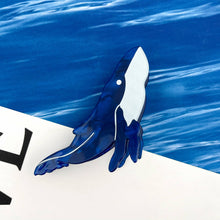 Load image into Gallery viewer, Deep Blue Dolphin Hair Claw Clip, Ocean-Inspired Accessory