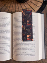 Load image into Gallery viewer, Dark Floral Bookmark Set, Dark Academia: Black Bookshelf / Soft Touch Matte