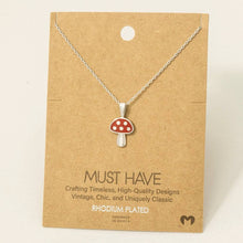 Load image into Gallery viewer, Gold Dipped Red Mushroom Pendant Dainty Necklace: G