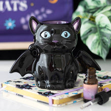 Load image into Gallery viewer, Cute and Creepy Gothic Bat Cat Oil Burner and Wax Warmer