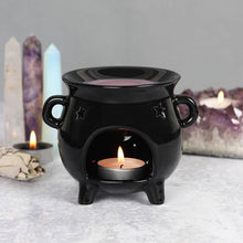 Load image into Gallery viewer, Gothic Black Cauldron Halloween Oil Burner and Wax Warmer
