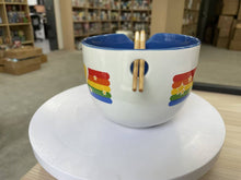 Load image into Gallery viewer, Rainbow Brite Rainbow Border Star 20oz Ceramic Ramen Bowl