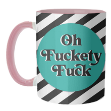 Load image into Gallery viewer, Mugs 'Oh Fuckety Fuck!! Teal Design': Mug Colour Inner & Handle 11oz - Black