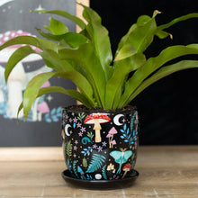 Load image into Gallery viewer, Dark Forest Print Ceramic Plant Pot with Saucer
