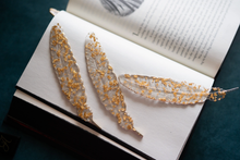 Load image into Gallery viewer, Feather Resin Bookmark: Dége Teal

