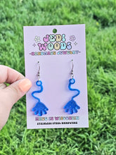 Load image into Gallery viewer, Blue Slappy Hand Earrings - Retro Nostalgic Jewelry
