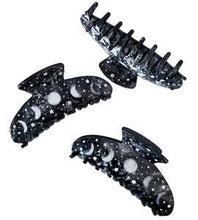 Load image into Gallery viewer, Moon Phases Claw Clips, Celestial Lunar Hair Accessories: Black
