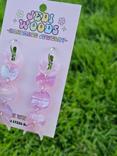 Load image into Gallery viewer, Fuchsia Galaxy Moon Phase Earrings

