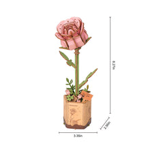 Load image into Gallery viewer, 3D Wooden Flower Puzzle: Pink Rose
