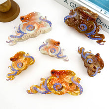 Load image into Gallery viewer, Blue Ring Octopus Hair Claw Clip, Acetate Hair Clip: White / 4.72in
