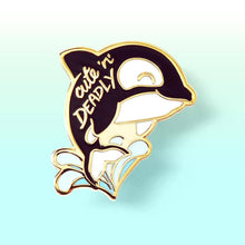 Load image into Gallery viewer, Cute n Deadly Orca Killer Whale Enamel Pin, father's day
