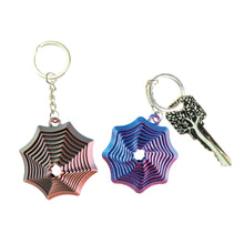 Load image into Gallery viewer, 3D PRINTED SPIDER WEB KEYCHAIN
