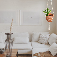 Load image into Gallery viewer, Macrame Disco Ball Plant Hanger, Handmade Boho Home Décor: All 5 Colors (1 each)
