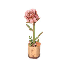 Load image into Gallery viewer, 3D Wooden Flower Puzzle: Pink Rose
