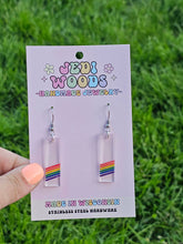 Load image into Gallery viewer, Subtle Rainbow Pride Bar Earrings
