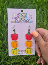 Load image into Gallery viewer, Multi Colored Bell Pepper Earrings With Huggie Hardware
