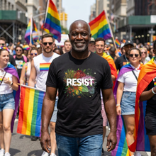 Load image into Gallery viewer, RESIST TeeShirt | Resist TShirts | No Kings Protest Apparel | Resist Facism: Black Heather / L
