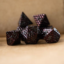 Load image into Gallery viewer, Blood Red Dragon's Egg Metal Dice Set
