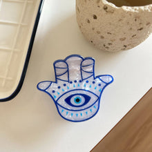 Load image into Gallery viewer, Hamsa Hand &amp; Heart Evil Eye Design Hair Clip: Eye

