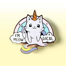 Load image into Gallery viewer, Meowgical Caticorn Unicorn Cat Enamel Pin, father's day gift
