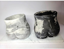 Load image into Gallery viewer, Concrete Lady Booty Pot | Butt Cheek Planter | Drain hole: Maroon/pink/rose gold
