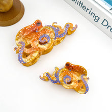 Load image into Gallery viewer, Blue Ring Octopus Hair Claw Clip, Acetate Hair Clip: White / 4.72in
