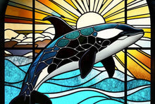 Load image into Gallery viewer, Stained Glass Orca - Marine Life
