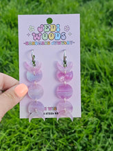 Load image into Gallery viewer, Fuchsia Galaxy Moon Phase Earrings
