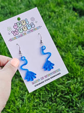 Load image into Gallery viewer, Blue Slappy Hand Earrings - Retro Nostalgic Jewelry
