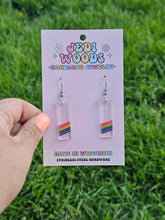 Load image into Gallery viewer, Subtle Rainbow Pride Bar Earrings
