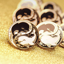 Load image into Gallery viewer, Yin Yang Beluga Whales Enamel Pin, father's day gift
