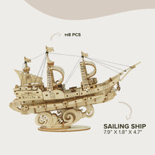 Load image into Gallery viewer, 3D Laser Cut Wooden Puzzle: Sailing Ship
