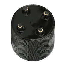 Load image into Gallery viewer, Plant Pot Set of 2 - Black Ceramic Textured Footed, 6/8 in.
