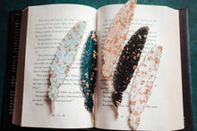 Load image into Gallery viewer, Feather Resin Bookmark: Dége Teal
