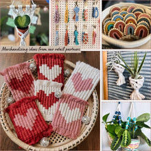 Load image into Gallery viewer, Color Block Plant Hangers, Handmade Macrame Plant Accessory: Set of 3: Mystic Combo
