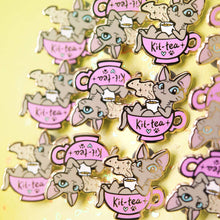 Load image into Gallery viewer, Kit-Tea (Sphynx Cat) Enamel Pin, father's day gift, cat mom
