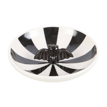 Load image into Gallery viewer, Gothic Striped Bat Halloween Trinket Dish
